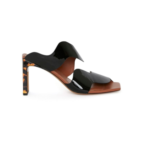 SIMKHAI Alene Wave Patent Leather Heel Sandals