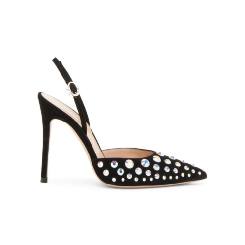 Gianvito Rossi Spectra Studded Suede Slingback Pumps