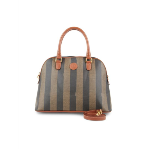 Fendi Pequin Stripe Canvas Top Handle Bag