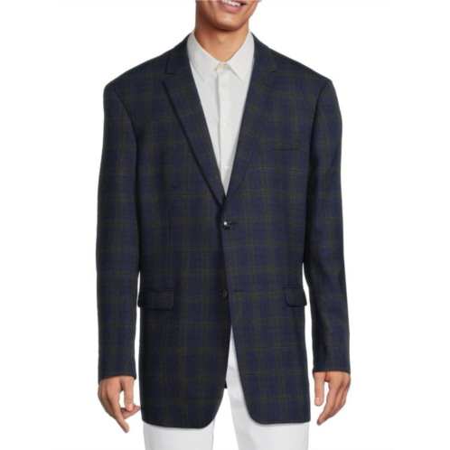 DOUGLAS & GRAHAME Slim Fit Plaid Wool Blazer