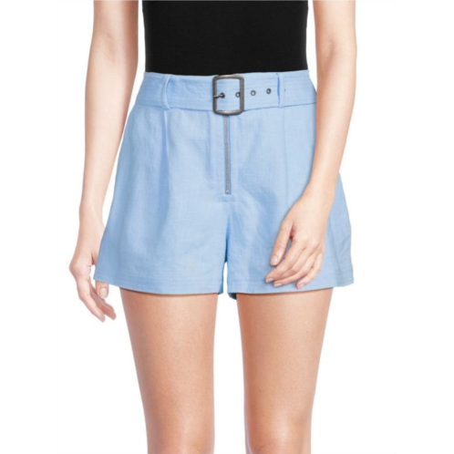 Ramy Brook Gleirys Belted Ramie Dress Shorts