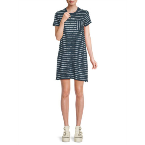 ATM Anthony Thomas Melillo Crewneck Stripe T Shirt Dress