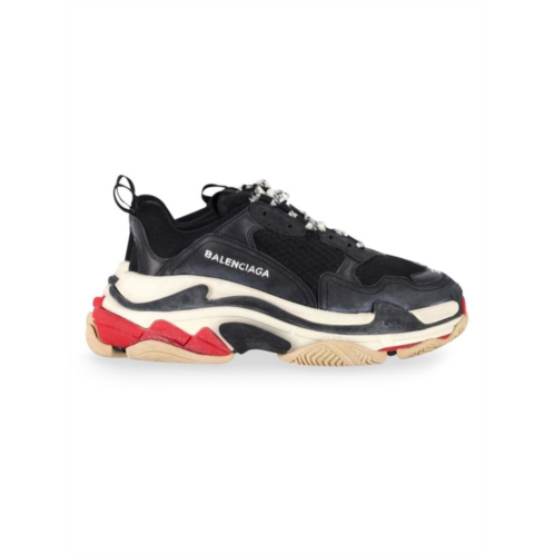 Balenciaga Triple S Sneakers In Black Multicolor Polyester Athletic Shoes Sneakers