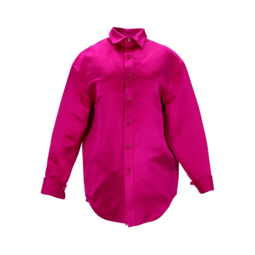 Balenciaga Oversized Shirt In Pink Silk