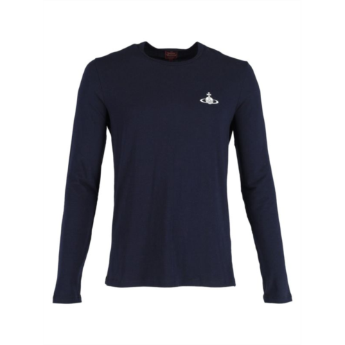 Vivienne Westwood Long Sleeve T-Shirt In Navy Blue Cotton