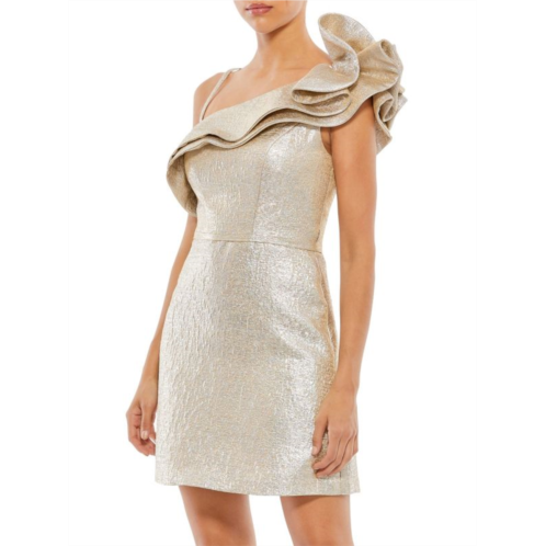 Mac Duggal Metallic Ruffle Mini Dress