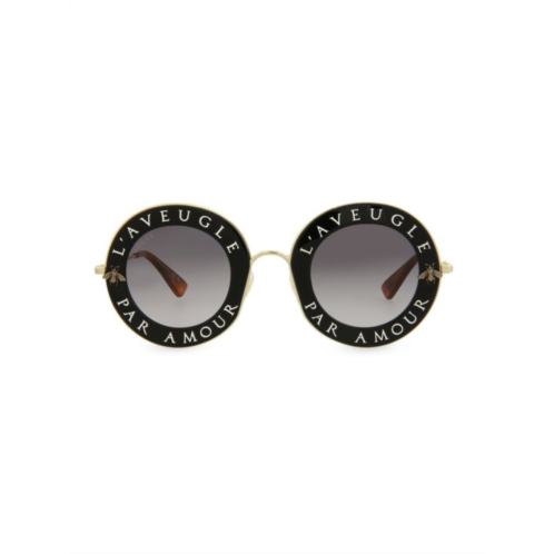 Gucci 44MM LAveugle Par Amour Round Sunglasses