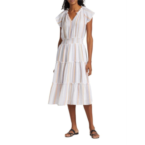Rails Amellia Striped Tiered Midi Dress