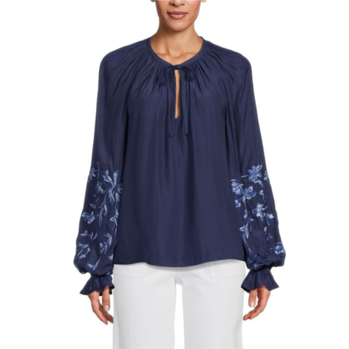 Ramy Brook Mahoney Floral Embroidery Blouse