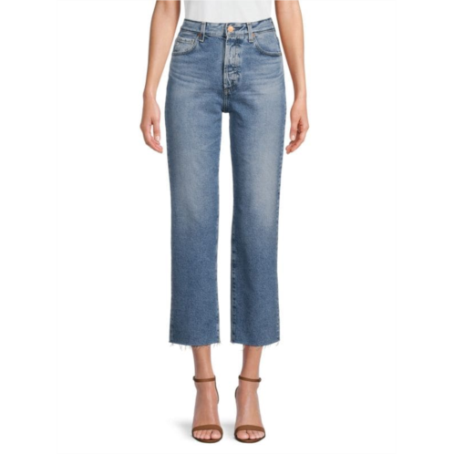 AG Jeans Mid Rise Frayed Jeans