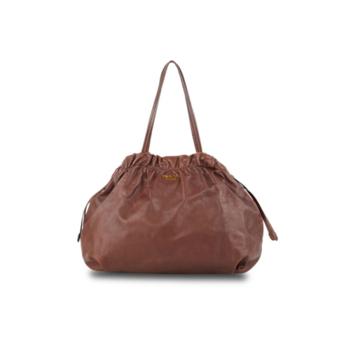 Prada Leather Hobo Top Handle Bag