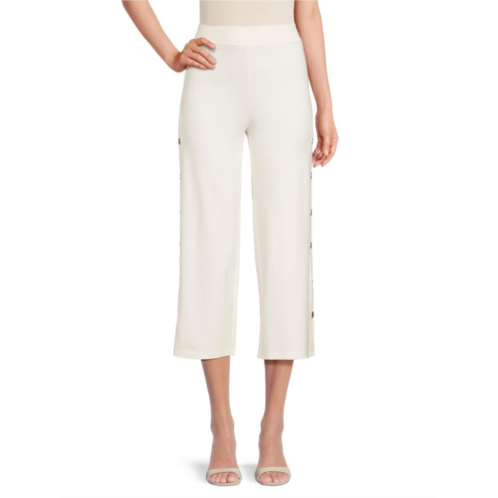 Patrizia Luca Ponte Side Button Crop Pants