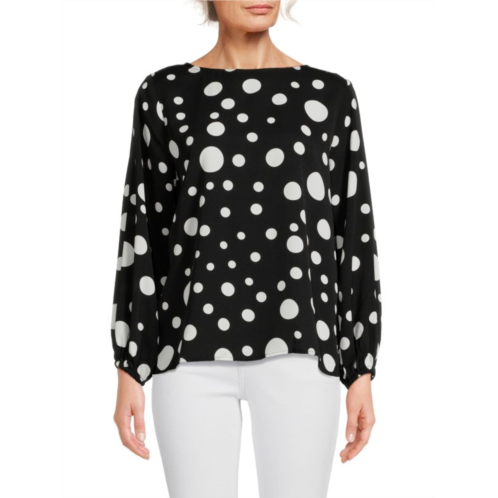 Patrizia Luca Polka Dot Cascading Bow Top