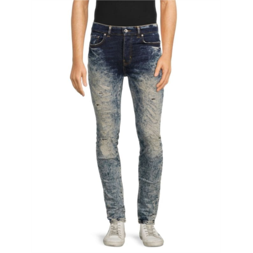 Purple Brand High Rise Bleached & Distressed Jeans