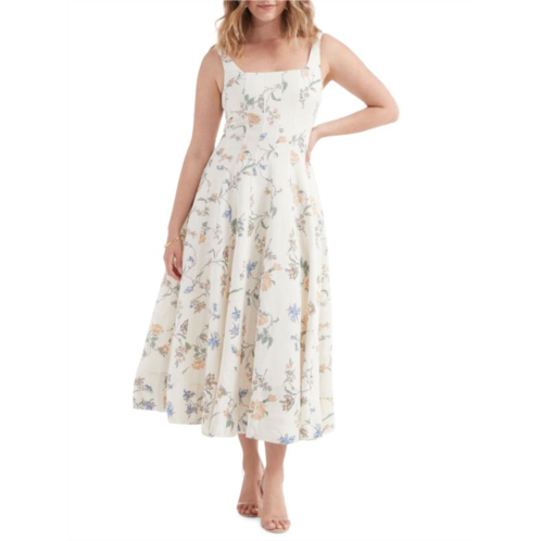 Hermoza Ana Floral A Line Midi Dress