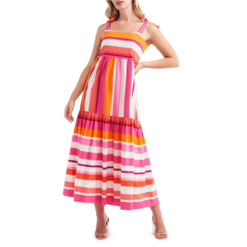 Hermoza Stripe Maxi Cover Up Dress