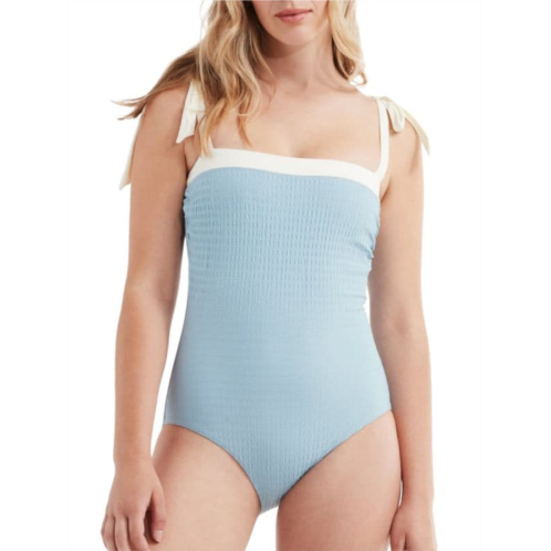 Hermoza Textured Shoulder Tie One Piece Swimsuit