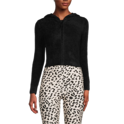 Alice + Olivia Lidell Toweled Cropped Hoodie