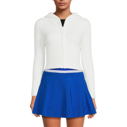 Alice + Olivia Lidell Toweled Cropped Hoodie