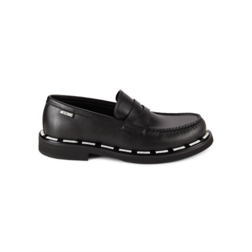 Moschino Faux Leather Logo Penny Loafers