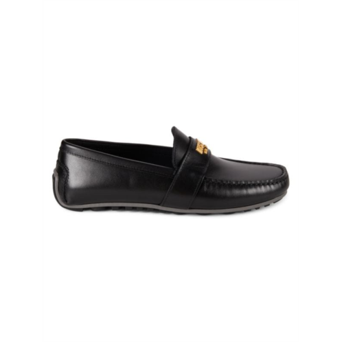 Moschino Logo Leather Driving Loafers