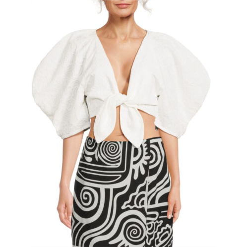 Mara Hoffman Navya Puff Sleeve Crop Top