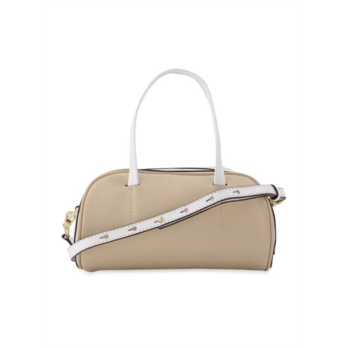 Manu Atelier Hourglass Bag In Ivory And White Leather