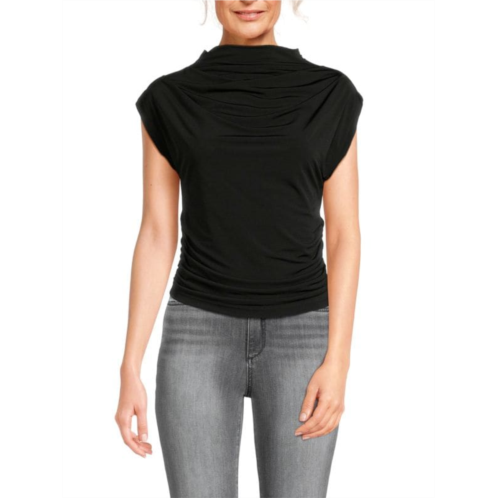 Renee C. Highneck Ruched Top