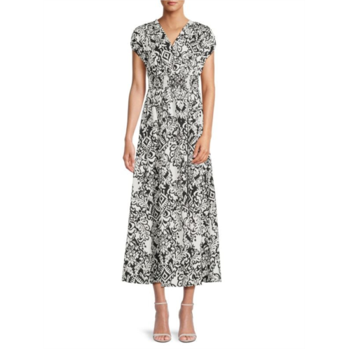 Renee C. Shirred A Line Maxi Dress