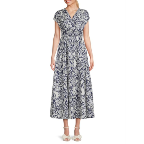 Renee C. Shirred A Line Maxi Dress