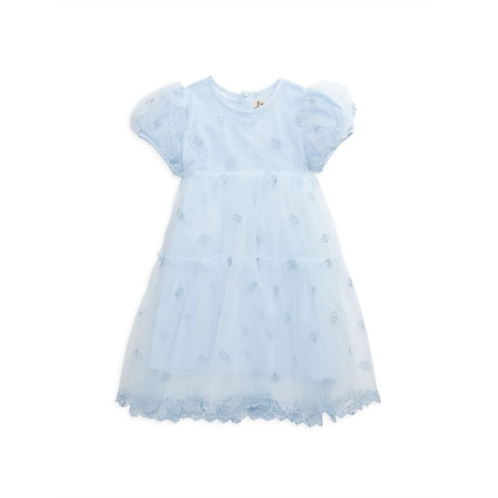 Doe A Dear Little Girls Embroidered Mesh Dress