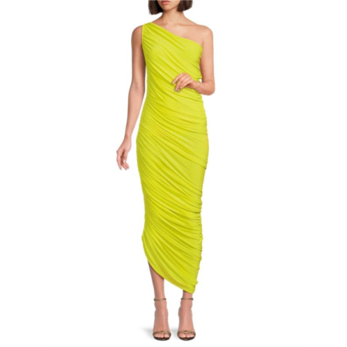 Norma Kamali Diana Ruched One Shoulder Bodycon Gown