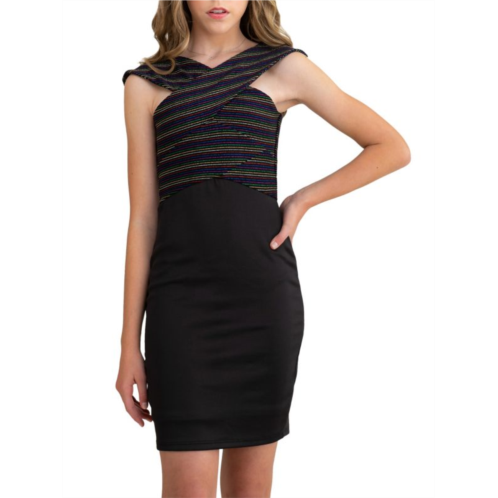 Un Deux Trois Girls Striped Criss Cross Dress