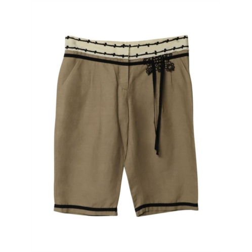 Alberta Ferretti Bermuda Shorts In Beige Linen