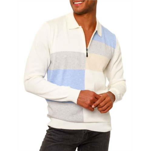 Vellapais Colorblock Quarter Zip Polo