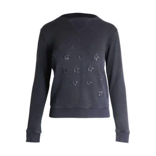 Saint Laurent Star Embellished Sweatshirt In Black
