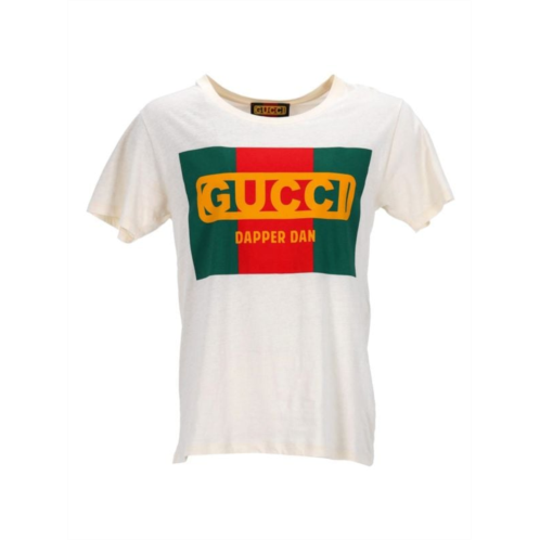 Gucci X Dapper Dan Graphic Print T-Shirt In Cream Cotton
