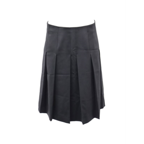 Valentino Pleated Midi Skirt In Black Wool