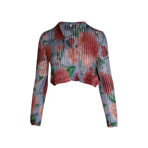 Loewe PaulaS Ibiza Knit Cardigan In Floral Print Viscose