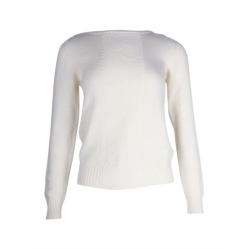 HERMEES Hermes Ribbed Knit Sweater In Cream Cashmere