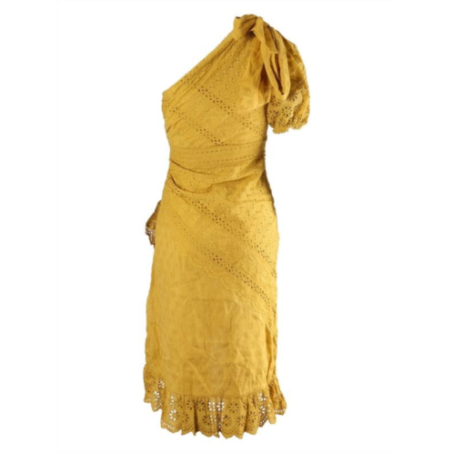 Ulla Johnson Gwyneth Single Sleeve Dress In Yellow Cotton