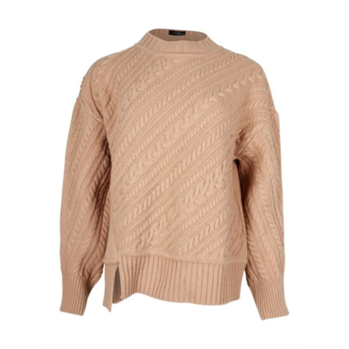 Maxmara Weekend Cable Knit Sweater In Camel Wool