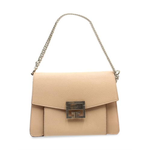 Givenchy Gv3 Small Shoulder Bag In Beige Leather