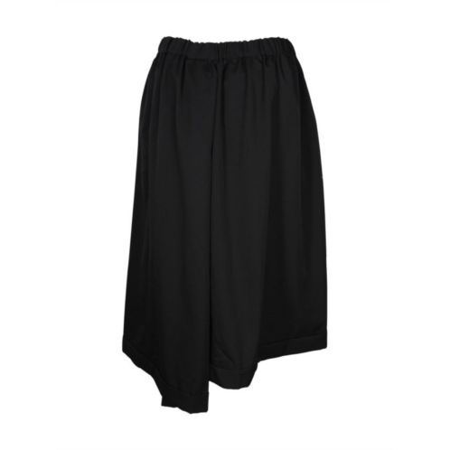Comme Des Garcons Asymmetric Pleated Pants In Black Wool
