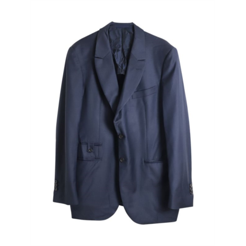 Saint Laurent Suit Jacket In Navy Blue Wool