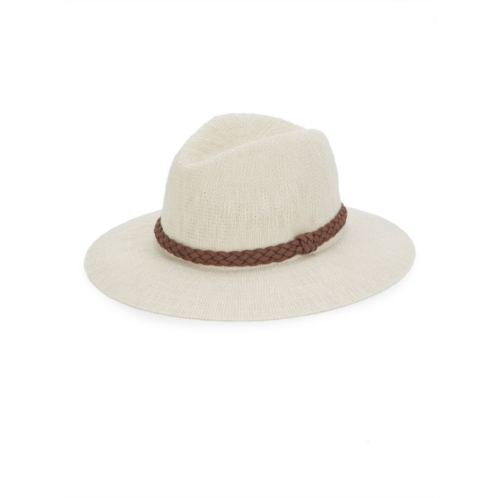 San Diego Hat Company Leather-Trim Woven Fedora