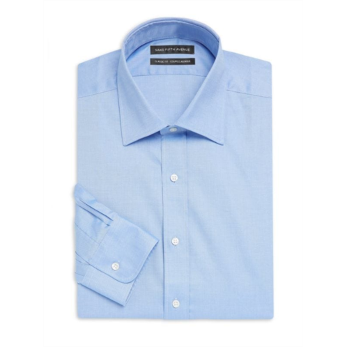 Saks Fifth Avenue Solid Twill Cotton Dress Shirt