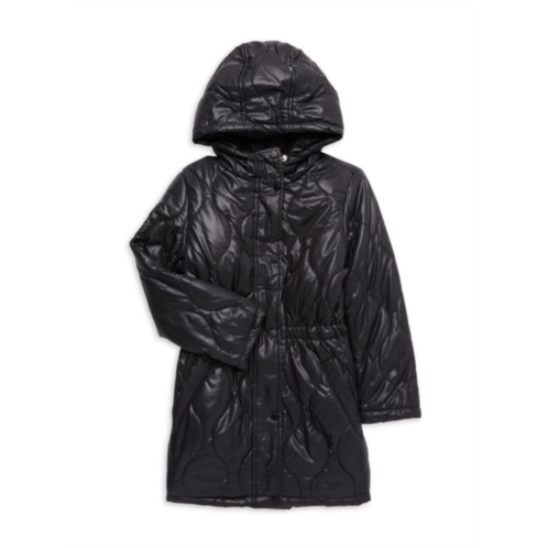 Urban Republic Little Girls & Girls Quilted Hooded Longline Jacket