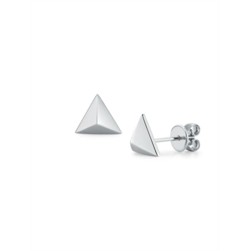 Nephora White Gold Pyramid Stud Earrings