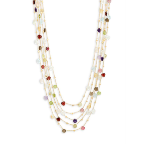Saks Fifth Avenue 18K Goldplated Sterling Silver & Multi-Stone Five-Strand Necklace